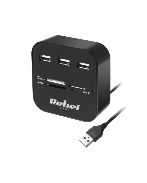 Rebel КОМ1020 USB 2.0 Концентратор с кардридером microSD / SD / SDHC