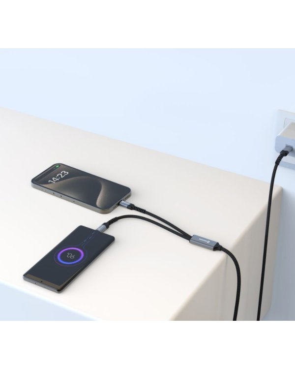 Swissten 2in1 Charging USB-C / 2x USB-C Kабель 100W 1.5m