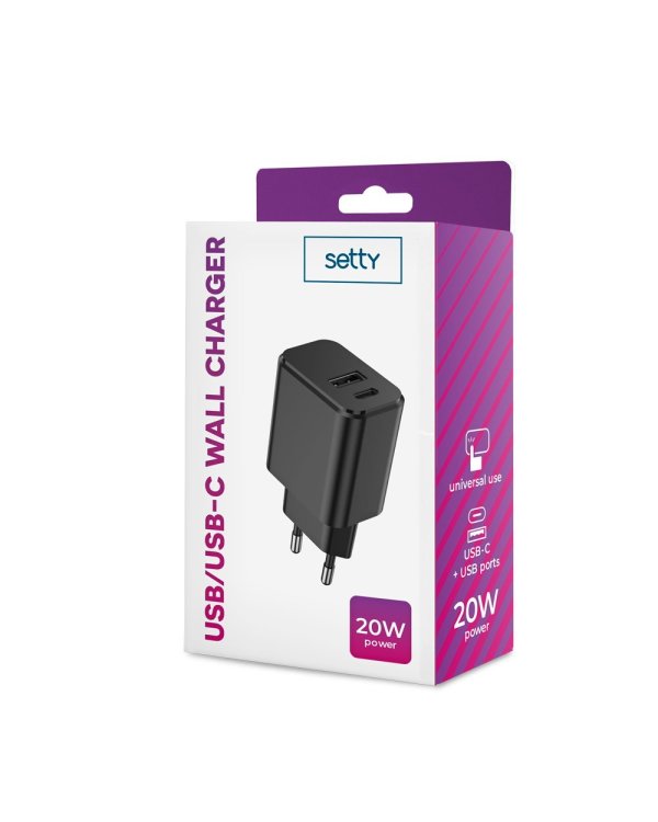 Setty USB / USB-C Зарядное Устройство 20W