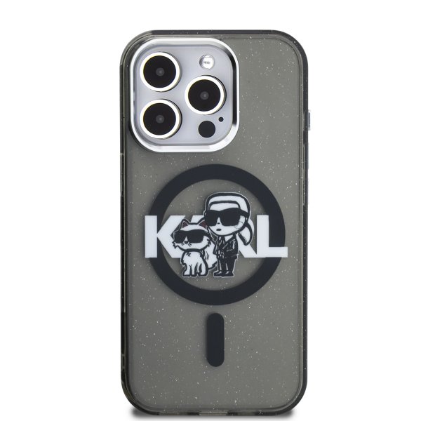 Karl Lagerfeld IML Glitter Karl and Choupette Sketch MagSafe Case Чехол для Apple iPhone 15 Pro Max