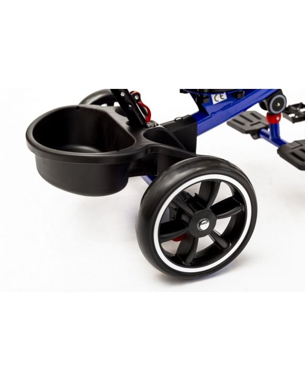 EcoToys Трехколесный велосипед с ручкой Черный с синим