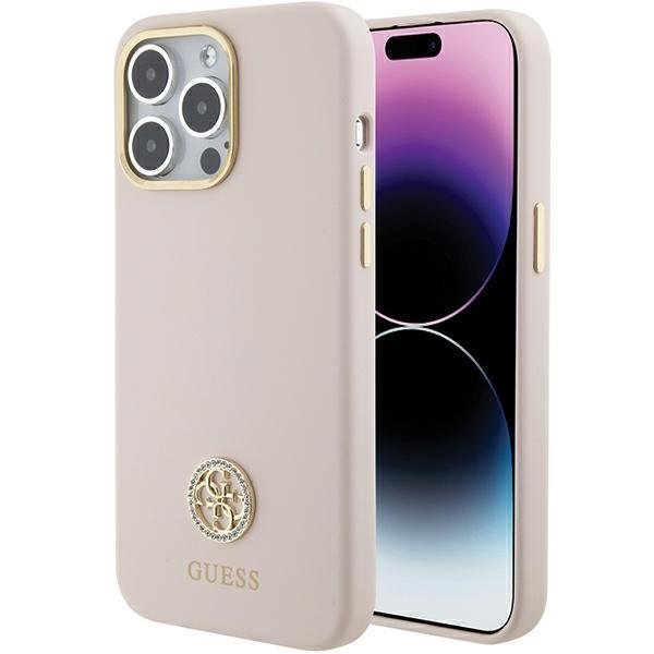 Guess Silicone Logo Strass 4G Back Case Защитный Чехол для Apple iPhone 15 Pro Max