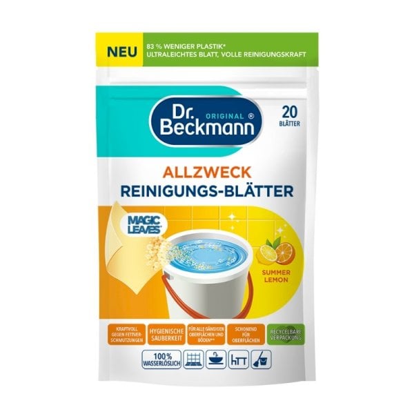 Dr. Beckmann Magic Leaves Summer Lemon Салфетки для чистки пола и различных поверхностей 20 шт.