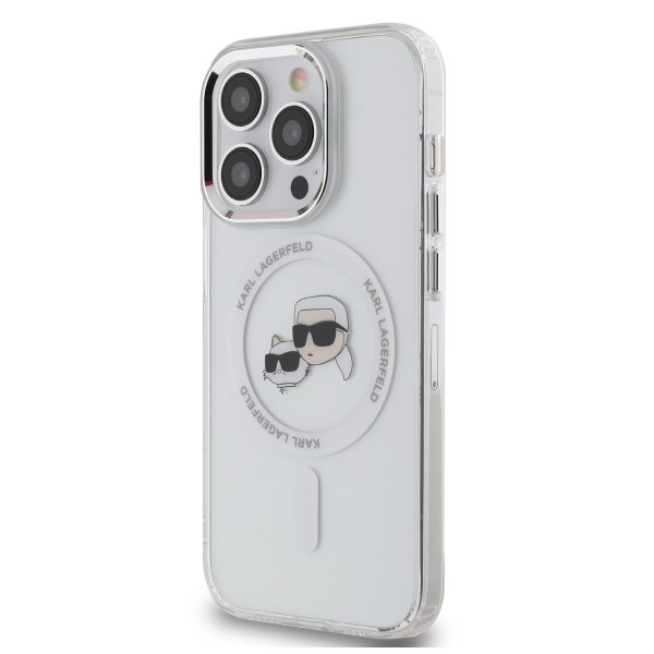 Karl Lagerfeld IML K&CH Heads Metal Frame MagSafe Защитный чехол для iPhone 15 Pro Max / прозрачный