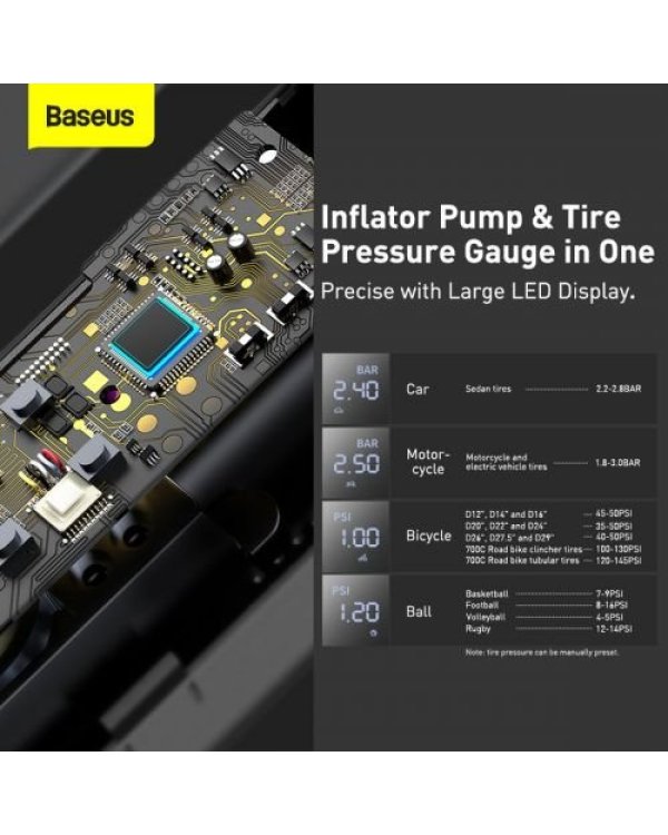 Baseus Car Tool Super Mini Насос для Hакачки Шин