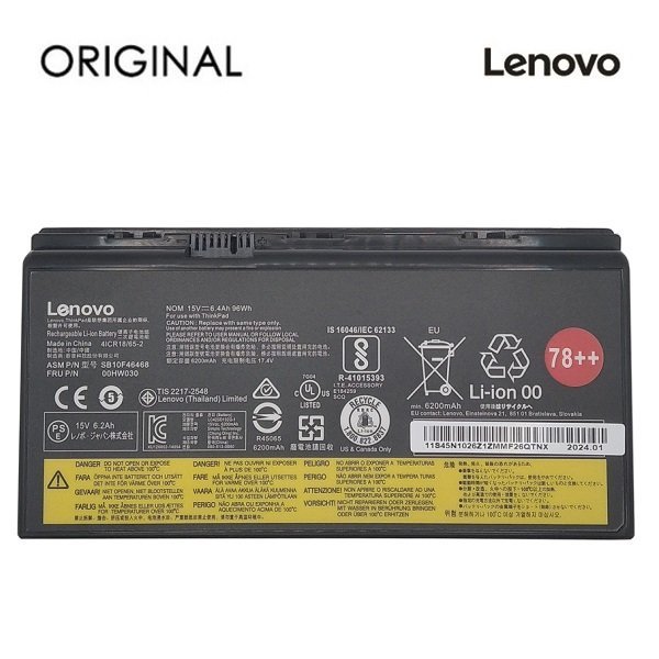 Оригинальная аккумуляторная батарея 00HW030 для портативного компьютера Lenovo 6400mAh