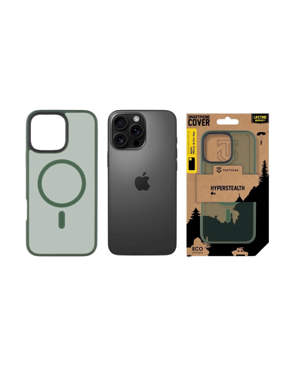 Дополнительное изображение книги «Tactical MagForce Hyperstealth Cover Защитный чехол для iPhone 16 Pro Max / лесной зелёный»