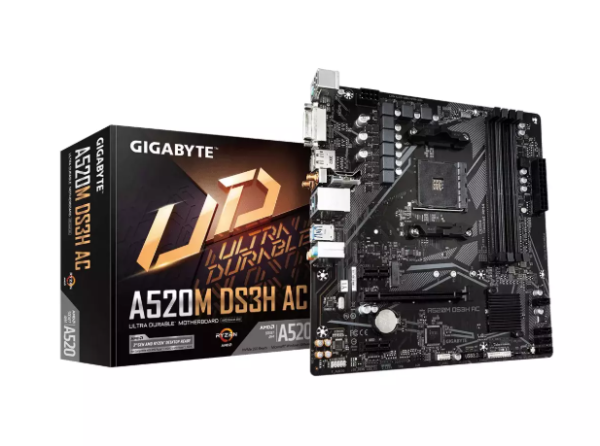 Gigabyte A520M DS3H AC Материнские платы AC / A520 / AM4 / Micro ATX