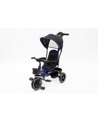 EcoToys Трехколесный велосипед с ручкой Черный с синим
