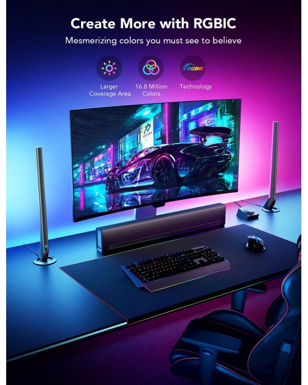 Дополнительное изображение книги «Govee H6047 Gaming RGBIC Light Bars with Smart Controller Bluetooth / Wi-Fi»