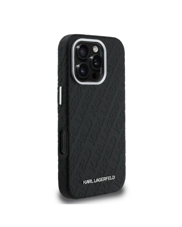Karl Lagerfeld Grained PU Repeated Logo MagSafe Case Чехол для Apple iPhone 16 Pro