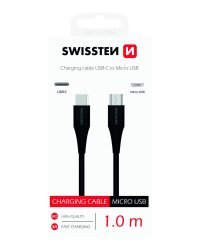 Swissten Basic Универсальный Quick Charge 3.1 USB-C на Micro USB Кабель 1м