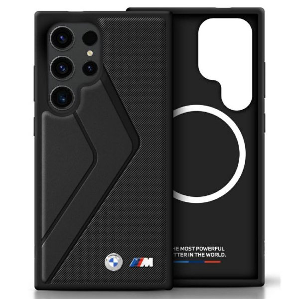 Etui BMW Leather Oversized Stripes MagSafe Чехол для Samsung Galaxy S25 Ultra
