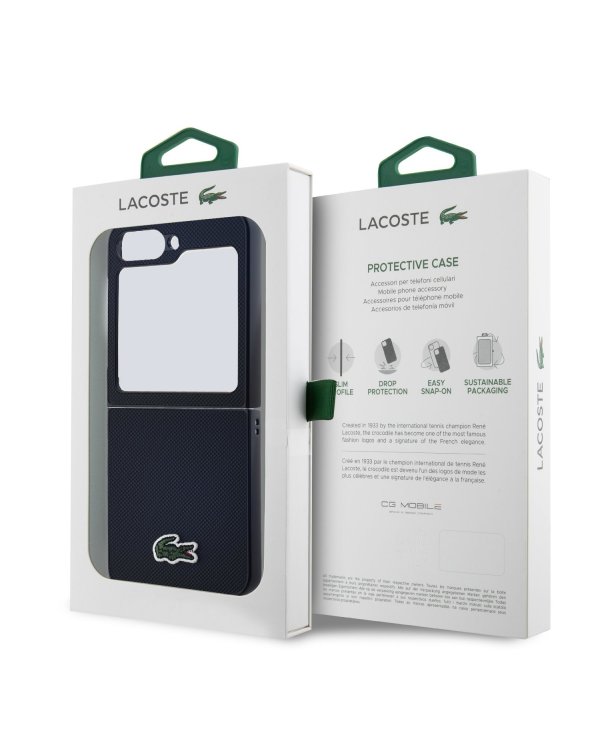 Lacoste Iconic Petit Pique Woven Logo MagSafe Чехол для Samsung Galaxy Z Flip 6 / 7 FE
