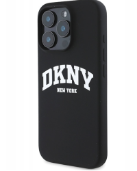 DKNY Silicone White Printed Logo MagSafe Защитный Чехол для Apple iPhone 16 Pro
