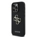 Guess PU Grained 4G Metal Logo Case Защитный чехол для iPhone 14 Pro / чёрный
