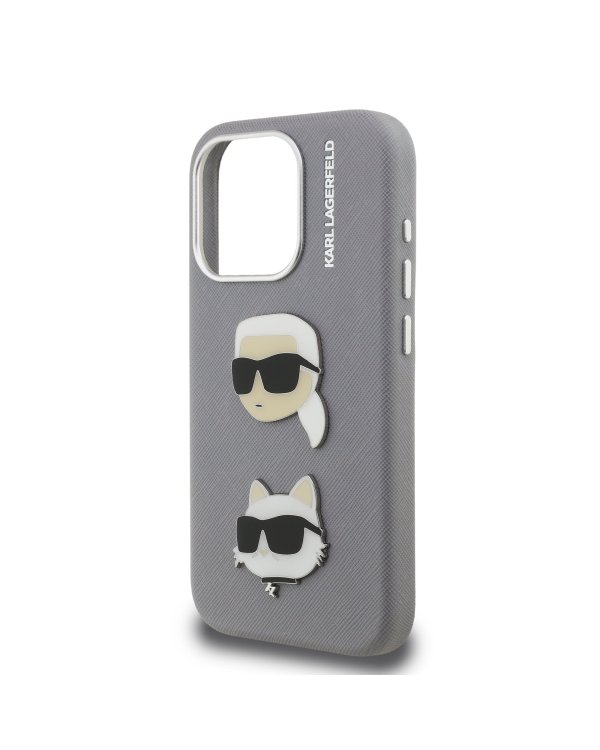 Karl Lagerfeld Grained PU K&CH Heads Case Чехол для Apple iPhone 15 Pro
