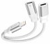 Swissten Textile Lightning Audio Charging Адаптер 2x Lightning 0.12m