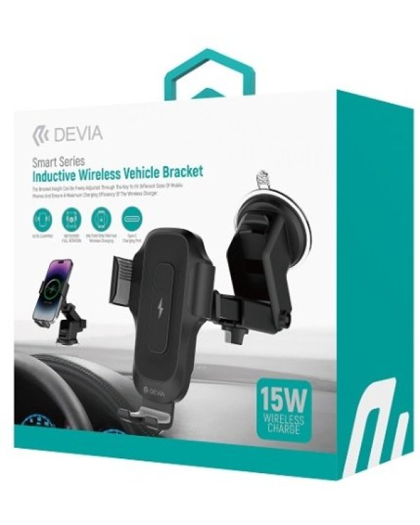 Devia EA497 Автомобильный держатель с беспроводным индуктивным зарядным устройством 15W