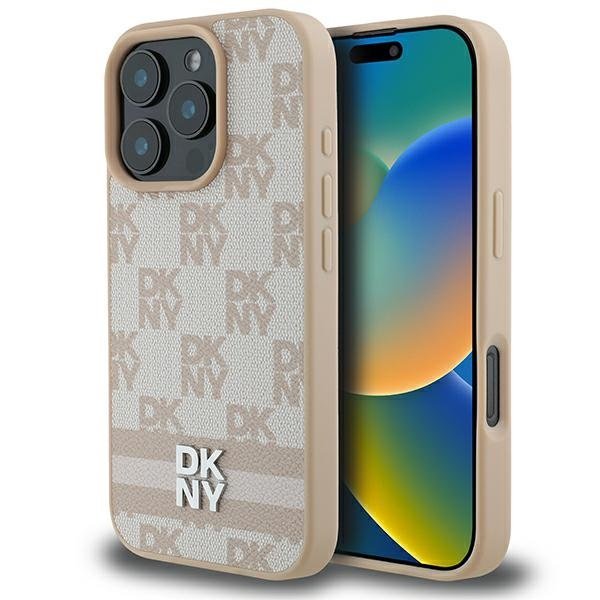 DKNY Checkered Pattern & Printed Stripes Защитный Чехол для Apple iPhone 16 Pro