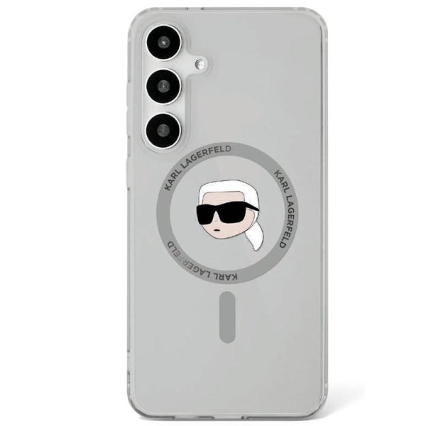 Karl Lagerfeld Button Karl Head Printed Logo MagSafe Чехол для Samsung Galaxy S25 Karl Lagerfeld Button Karl Head Printed Logo MagSafe Чехол для Samsung Galaxy S25