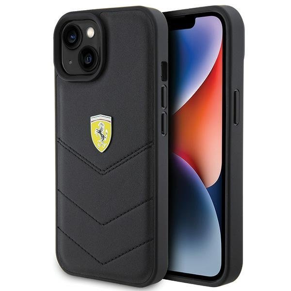 Ferrari Quilted Metal Logo Back Case Защитный Чехол для Apple iPhone 15