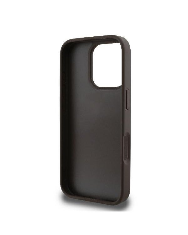 Guess Leather 4G Triangle Strass Защитный Чехол для Apple iPhone 16 Pro Max