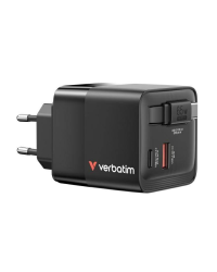 Verbatim 32217 GaN Зарядка 65W 2x USB-C / USB-A + Aдаптер