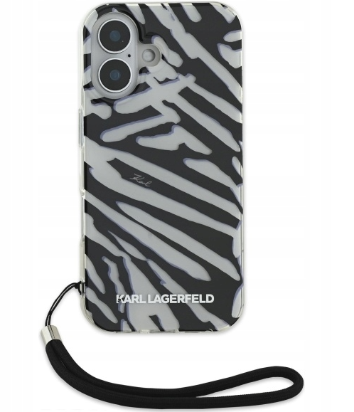 Обложка книги «Karl Lagerfeld IML Zebra Pattern & Cord Защитный Чехол для Apple iPhone 16»