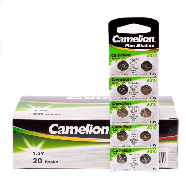 Camelion AG10 / LR54 / SR1130W / 189 / GP89A / 389 / Alkaline 1.5V Батарея (10шт.)