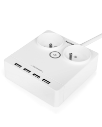 Huslog EMX-190124 Плоский удлинитель с 2 розетками