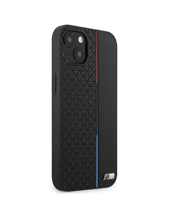 BMW Коллекция M BMHCP13STRTBK Back Case Кожанный Чехол для телефона Apple iPhone 13 Mini Черный
