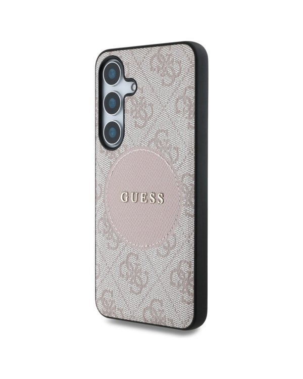 Guess 4G Round Patch Classic Logo MagSafe Case Чехол для Samsung Galaxy S25 Plus