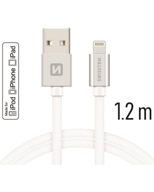 Swissten MFI Textile Fast Charge 3A Lightning Кабель Для Зарядки и Переноса Данных 1.2m