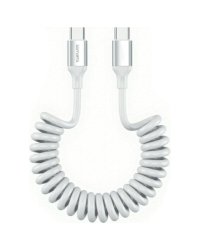 4smarts USB-C Спиральный кабель для передачи данных и зарядки 1.35m / 240W / белый