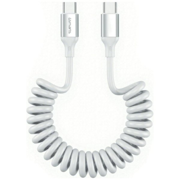4smarts USB-C Спиральный кабель для передачи данных и зарядки 1.35m / 240W / белый 4smarts USB-C Спиральный кабель для передачи данных и зарядки 1.35m / 240W / белый