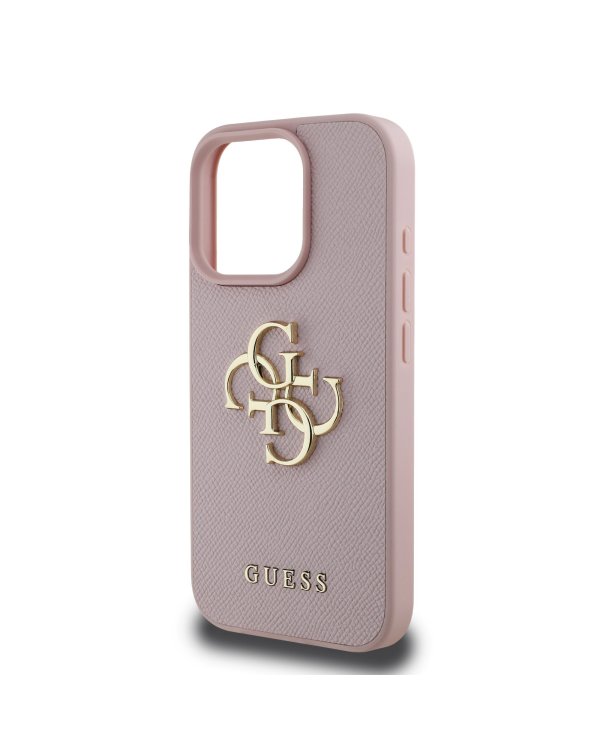 Guess PU Grained 4G Metal Logo Чехол для Apple iPhone 16 Pro