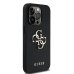 Guess PU Grained 4G Metal Logo Case Защитный чехол для iPhone 14 Pro / чёрный