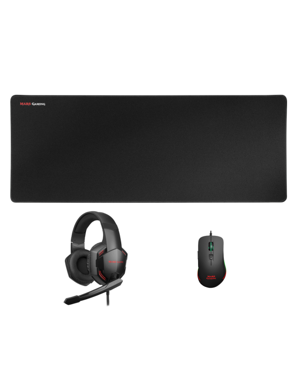 Дополнительное изображение книги «Mars Gaming MCPPRO Combo 3in1 Spēļu pele ar austiņām un paliktni RGB / 9800 DPI / USB 7.1 / 780x300mm»
