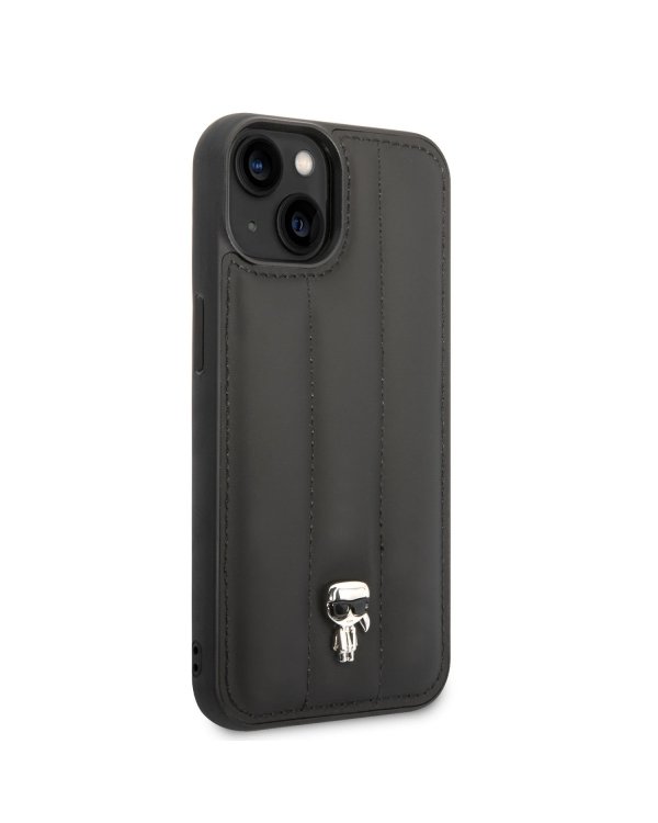 Karl Lagerfeld Quilted Puffy Ikonik Logo Case Защитный чехол для iPhone 14 Plus / чёрный