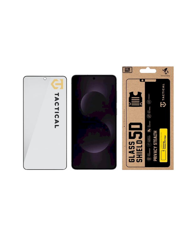 Tactical Glass Shield Privacy Stealth 5D Защитное стекло для Samsung Galaxy S25 Edge / чёрный