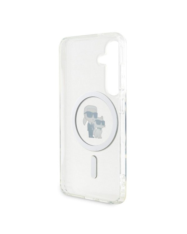 Karl Lagerfeld IML Glitter Karl and Choupette MagSafe Case Защитный чехол для Samsung Galaxy S24 / прозрачный