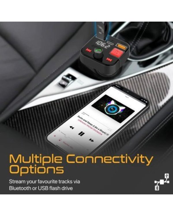 PROMATE PowerTune-30W Bluetooth FM Transmitter QC3.0 / PD30W / USB / Hands-free
