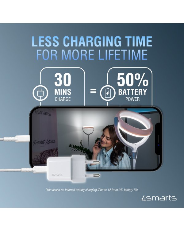 4smarts VoltPlug Mini PD 30W с GaN USB-C на Lightning / MFI / 1.5m