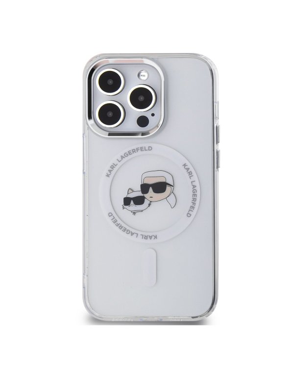 Karl Lagerfeld IML K&CH Heads Metal Frame MagSafe Защитный чехол для iPhone 15 Pro Max / прозрачный