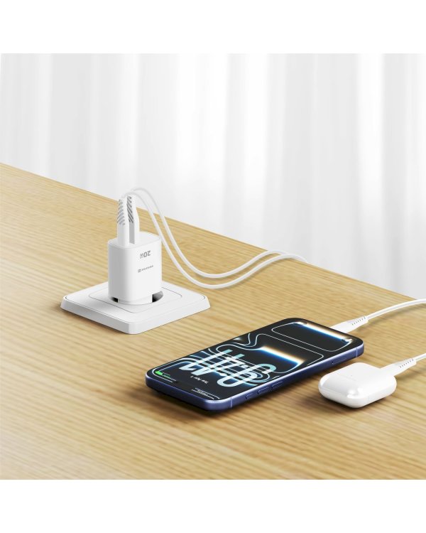 Swissten Edge GaN Зарядное устройство USB-C PD 20W + USB-A 18W QC