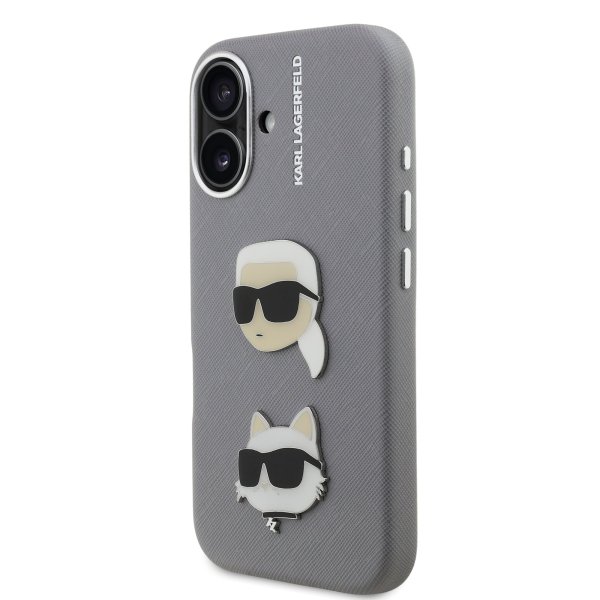 Karl Lagerfeld Grained PU K&CH Heads Case Чехол для Apple iPhone 16