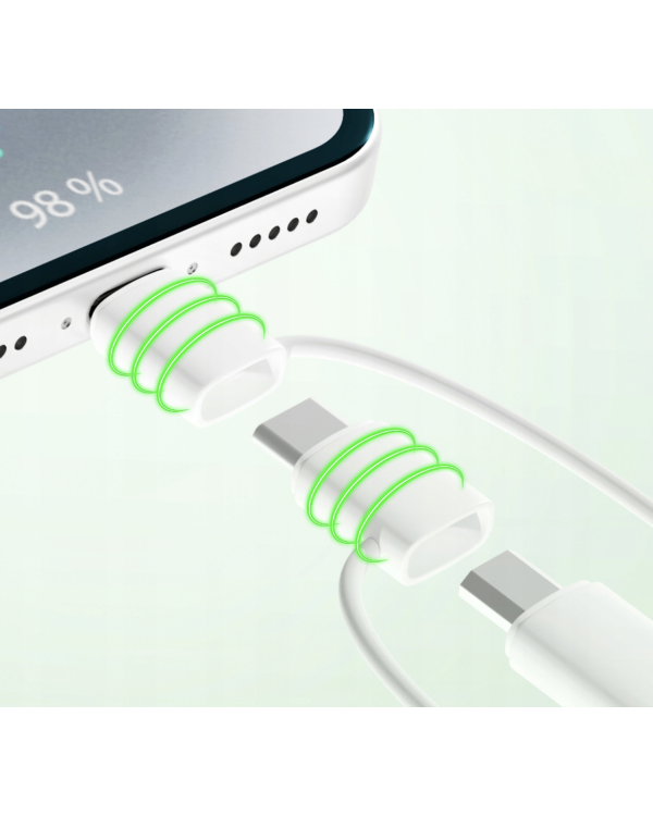 Qualo QRC-CA+M+L-00 Кабель 3in1 USB-C - USB-A / microUSB + USB адаптер / 1.5m / 60W / белый