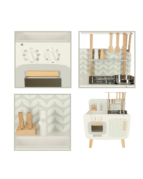 LULILO Деревяная Кухня с Ретро Аксессуарами