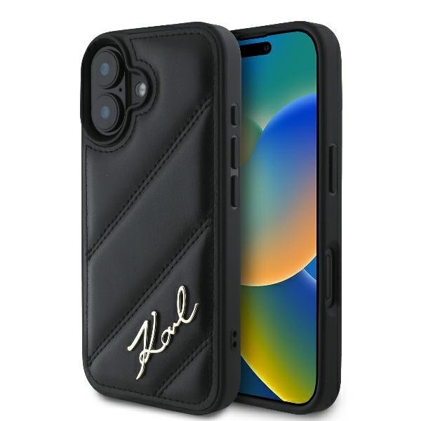 Karl Lagerfeld Quilted Signature Защитный Чехол для Apple iPhone 16 Plus